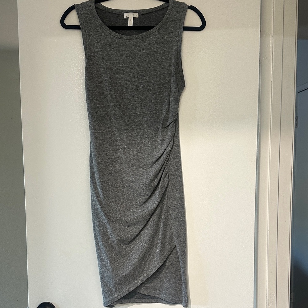 Leith Charcoal Draped Midi Dress